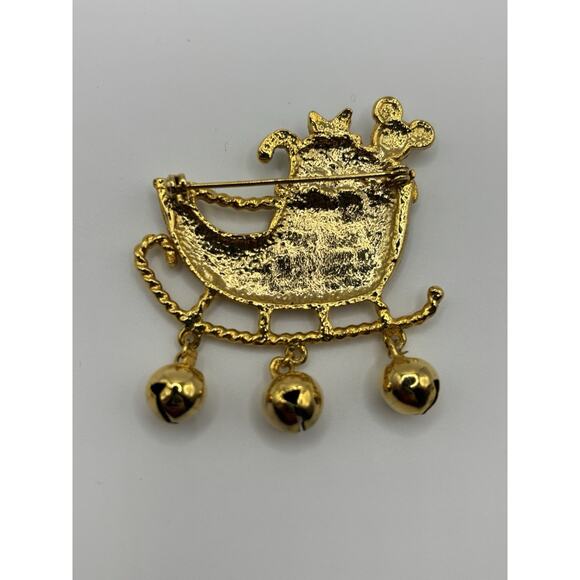 VTG 90s Christmas Pin Lot of 3 Holidays Snowman Santa’s Sleigh Reindeer - Picture 5 of 7